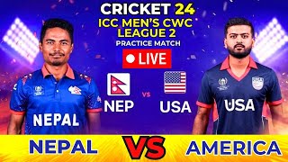 🔴Live NEPAL VS USA  PRACTICE MATCH 2024  NEP Vs USA LIVE MATCH CRICKET24 cricket [upl. by Paehpos]