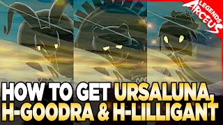 How to Get Ursaluna Hisuian Goodra and Hisuian Lilligant in Pokemon Legends Arceus [upl. by Eupheemia]