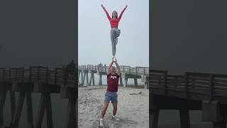 Toss lib with Avaryana Rose cheer stunt celebrity friends florida actress model beach [upl. by Ramedlav]