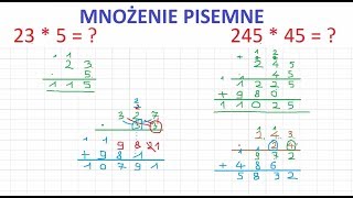 Jak mnożyć pisemnie liczby  przykłady zadań z matematyki  ForumWiedzy [upl. by Ronoel667]