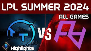 TT vs RA Highlights ALL GAMES LPL Summer 2024 TT Gaming vs Rare Atom by Onivia [upl. by Latin]