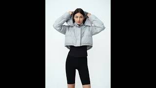 Women Apparels  Cropped Duck Down Puffer Jacket [upl. by Dekeles77]