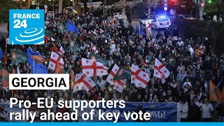 Tens of thousands of proEU supporters rally in Georgia ahead of key vote • FRANCE 24 English [upl. by Sivad674]