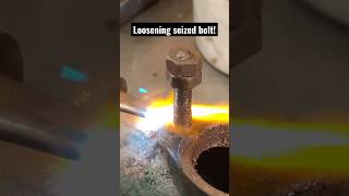 Loosen a seized and rusted bolt with heat diy workshop tools metalworking torch acetylene [upl. by Pete982]