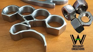 Homemade Knuckle Duster MADE OUT OF NUTS ONLY Brass Knuckles DIY [upl. by Sholley]