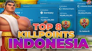 TOP 8 KILLPOINTS INDONESIA 2024 RISE OF KINGDOMS [upl. by Alleyne]