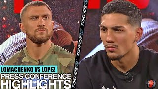 HIGHLIGHTS  VASYL LOMACHENKO VS TEOFIMO LOPEZ PRESS CONFERENCE [upl. by Roosnam202]