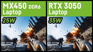 MX450 DDR6 vs RTX 3050 35W Version Laptop [upl. by Asilrak]