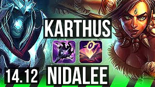 KARTHUS vs NIDALEE JGL  407 Rank 8 Karthus  EUW Challenger  1412 [upl. by Emyam]