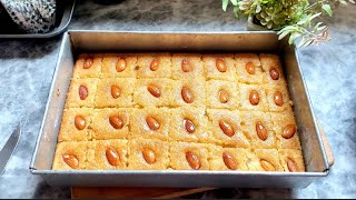 Basbousa Recipe Famous Middle Eastern Dessert 🤩 Basbousa Arabic Sweet Recipe [upl. by Serrano205]