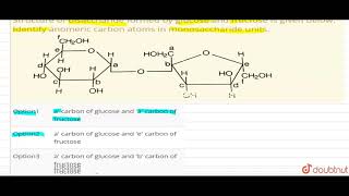 Structure of disaccharide formed by glucose and fructose is given below [upl. by Analra608]