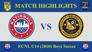 ECNL U14 2010 Boys Soccer MATCH HIGHLIGHTS Nationals MI vs Pittsburgh Riverhounds PA [upl. by Danelle163]