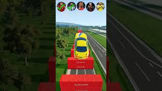 🚘CR7 vs Messi vs Mbappe vs Neymar vs Haaland JUMPING COMPETITION 3 ⚽️beamngdrive simulatorshorts [upl. by Shellie]