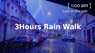 4k ASMR WALKING IN HEAVY RAIN THUNDERSTORM at Night No ADS  relaxing ASMR Rain for sleeping [upl. by Buzz]