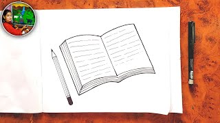 How To Draw A Open Book Step By Step  Easy Drawing Of Open Book  How To Draw An Open Book [upl. by Medor884]