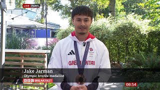 Jake Jarman Mens Gymnast Bronze Medalist On BBC Breakfast 05082024 [upl. by Arihsa]