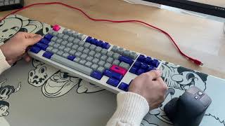 8XV20 Additional  Cherry MX Clear Tops quotNixiesquot on Aluminium plate  GMK Cobalt [upl. by Forelli]