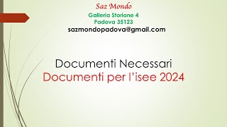 Documenti Necessari per lIsee 2024 [upl. by Kcirdor]