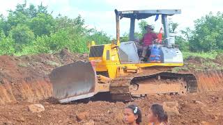 Excellent Skillful Bulldozers are powerful pushing rocks and dirt hard to make this road [upl. by Liza]