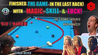 EFREN BATA REYES WINS OVER OPPONENT WITH UNBELIEVABLE MAGIC SKILL AND LUCK THAT SHOCKED THE CROWDS [upl. by Ecirtam]