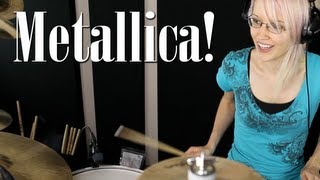 Enter Sandman Female Drummer Metallica Cover [upl. by Yralih]