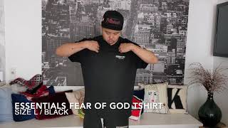 Fear Of God Essentials Tshirt  Sizing and Fit Guide [upl. by Ranzini]