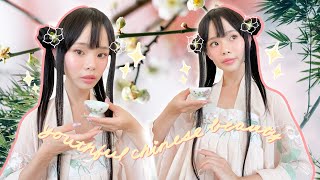 GRWM 🌸 youthful ancient chinese beauty  5 minute hairstyle 🌸 qixiong ruqun [upl. by Janessa]