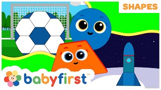 New Show  Shapes School  Educational videos for kids  Learning Shapes for Kids  BabyFirst TV [upl. by Yknarf]