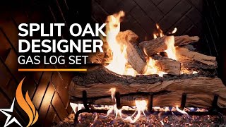 Split Oak Designer Plus Vented Gas Logs  Designer Series  Real Fyre [upl. by Emsmus]