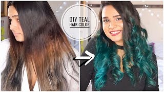 DIY Teal Mermaid Hair Color At Home  Manic Panic Atomic Turquoise  Part 2 FIX Hair Color Mistakes [upl. by Winnie174]