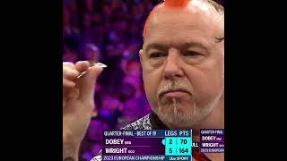 Two huge checkouts by Peter Wright darts shorts [upl. by Ilysa]