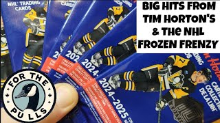 The NHL FROZEN FRENZY 🥶 🧊 ☃️ amp Finally got some big hits from Tim Hortons 10th edition hockey cards [upl. by Evvie448]