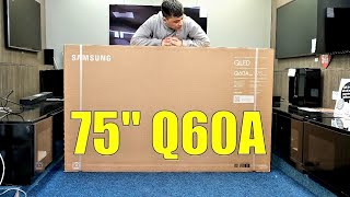 Samsung 75Q60A 75quot Huge QLED 4K HDR TV Unboxing Setup and Demos [upl. by Ahseram246]