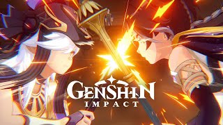 Cyno Versus Sethos Epic Battle Cutscene Animation  Oathkeeper Duel Story Quest Act 2  Genshin 46 [upl. by Einrae8]