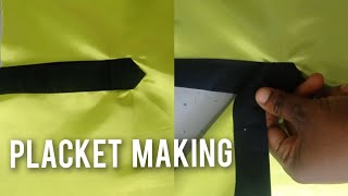 EASY PLACKET MAKING TUTORIAL  Cutting and Sewing Placket Neck Design [upl. by Oniluap]