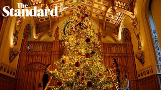 Windsor Castle unveils its 2023 Christmas decorations [upl. by Varney]