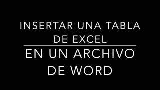 Copiar tabla de Excel® en archivo de Word [upl. by Wera12]