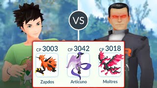 Galarian Legendary Birds vs Boss Giovanni in Pokemon GO [upl. by Korey672]