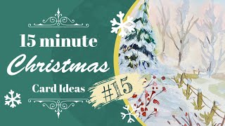 15 mins to Create a SNOWY LANDSCAPE Watercolor Christmas Card  Beginner Friendly FUN FOR ALL [upl. by Einahpts]