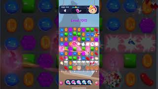 Candy Crush Saga level 1010  Nightmarishly Hard Level with 2 FREE Boosters [upl. by Rratsal990]