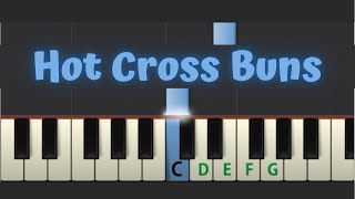 Easy Piano Tutorial Hot Cross Buns with free sheet music [upl. by Emolas]