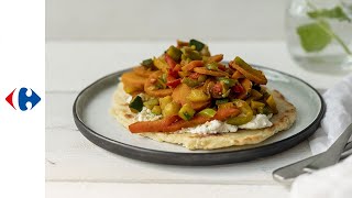 Platbrood met artisjoktapenade geroosterde ovengroenten en ricotta [upl. by Merril251]