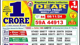 1PM Lottery Sambad Result 08112024  Nagaland State Lottery [upl. by Mariquilla655]