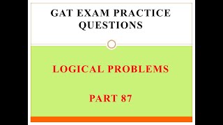 GAT Exam Practice Question Part 87 [upl. by Aitercal420]