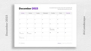 Free Printable 2023 Monthly Calendar with Holidays Free Download [upl. by Sven]