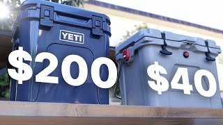 YETI Roadie 24 vs Budget Everbilt Cooler 24hr Ice Test  Drop Test  Review [upl. by Raamaj943]