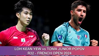 Loh Kean Yew vs Toma Junior Popov  Badminton French Open 2024 [upl. by Luing]