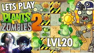 Dad amp Kids play Plants vs Zombies 2 Ancient Egypt Level 20 Endangered Plants iOS Face Cam [upl. by Aicertap]