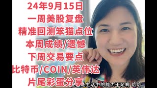 9月15日一周美股复盘，本周交易成绩及遗憾；精准回测笨猫点位；议息会议及下周要点；英伟达NVDA买点踩准；TNXTLT美国债；SPX标普 NDX纳斯达克 IWM罗素；BTCUSD比特币COIN [upl. by Fagin895]