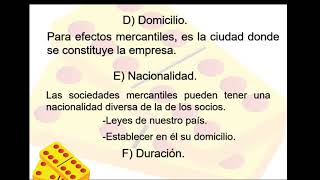 Denominación domicilio nacionalidad y duración de las sociedades mercantiles [upl. by Laram124]